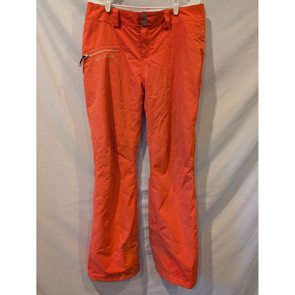 Obermeyer Womens Orange Insulated Ski Snow Pants Size 10 Waterproof Winter Sport